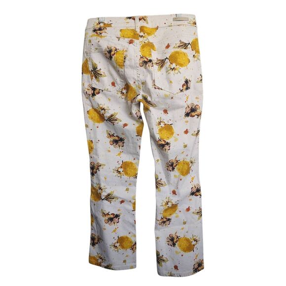 Anthropologie Pilcro Lemon Grove Women’s High-Rise Bootcut Jeans White Floral 27 - Picture 2 of 7
